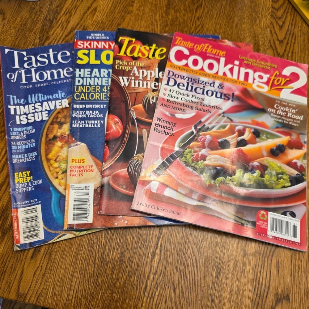 Taste of Home Magazine Lot of 4 Slow Cooker Cooking for 2 Timesaver 2006-2021